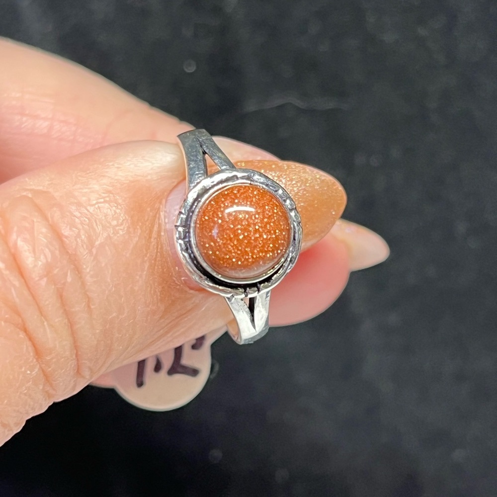 🖤💍sterling silver and gold sand stone ring -new never worn